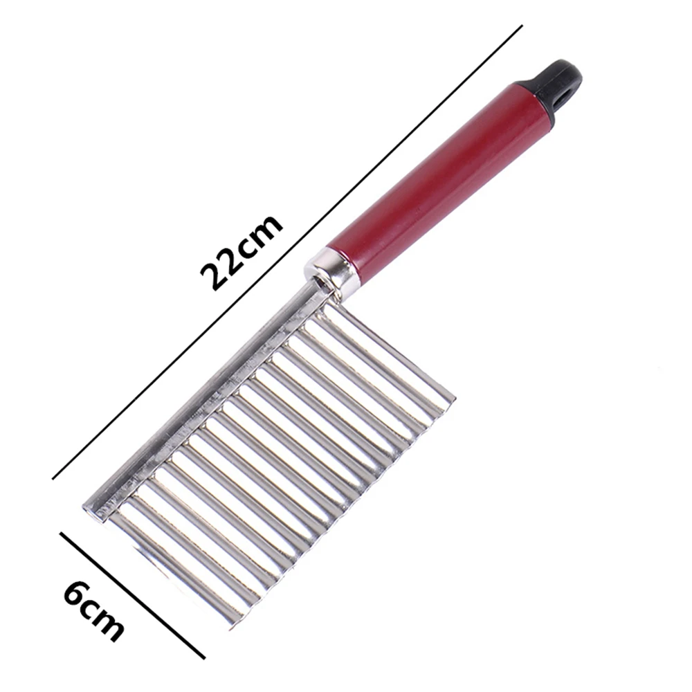 1Pcs Potato French Fry Cutter Stainless Steel For Fries Serrated Blade Chip Easy Slicing Banana Fruits Wave Knife Chopper | Дом и сад