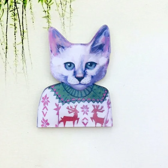 Японский пара кошка мама для девочек с рисунком кота и броши-кошки шпильки назад