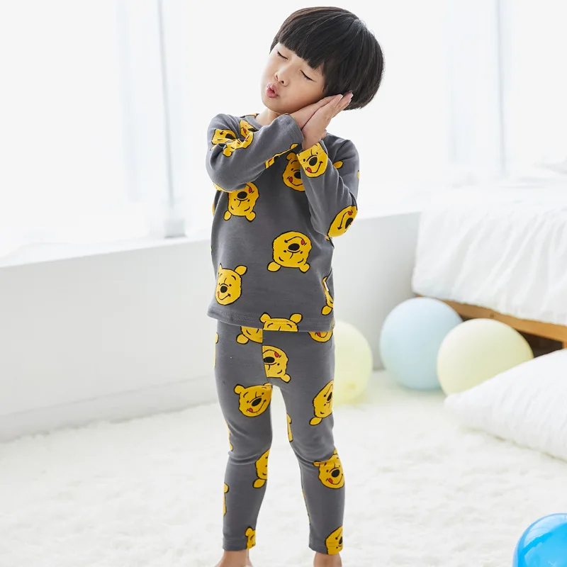 Осень-зима 2019 детские костюмы хлопковые пижамные пижамы с рисунком для мальчиков