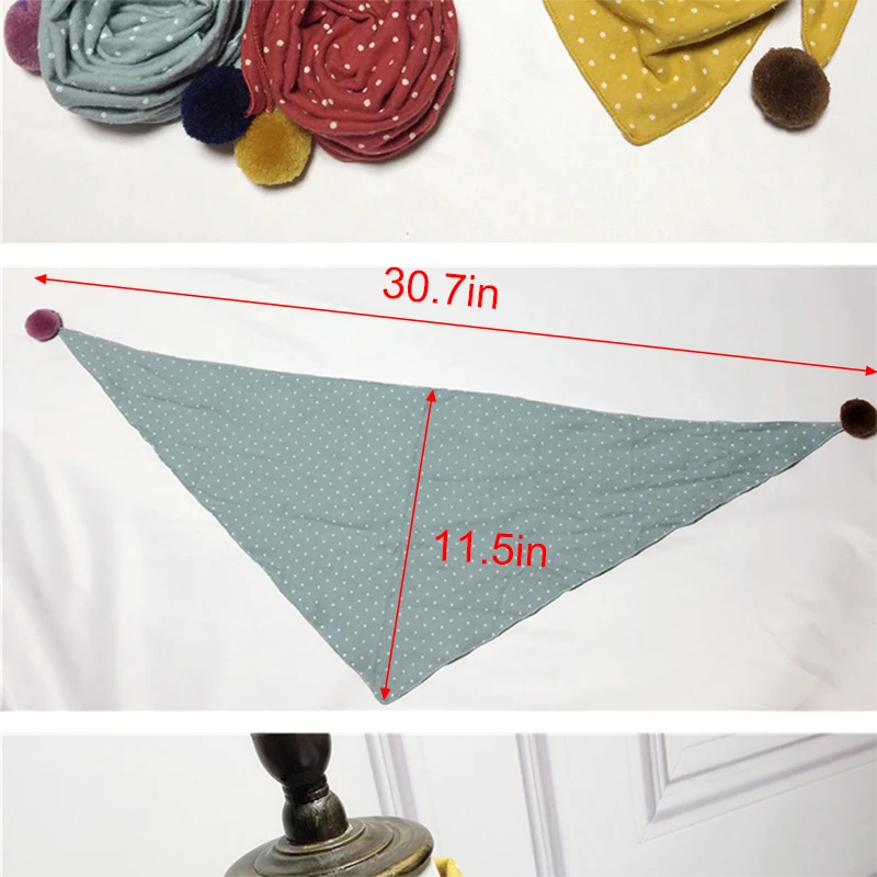 

Cute Cotton Baby Bibs Dot Triangle Baby Girl Scarf Candy Color Kids Neck Collar Scarves For Baby Winter Gift