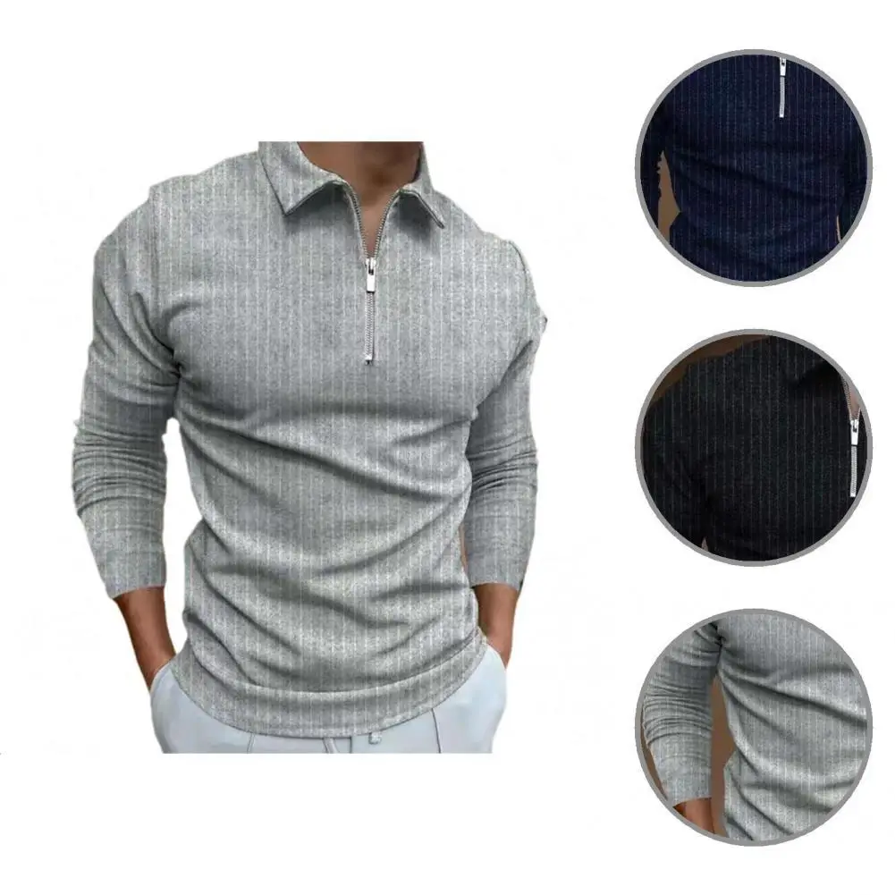 

Men Shirt Washable Male Shirt Lightweight Comfortable Excellent Vertical Stripe Leisure Male Pullover
