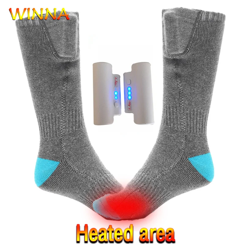 Умные носки с электрическим подогревом спортивные лыжные гетры для пеших