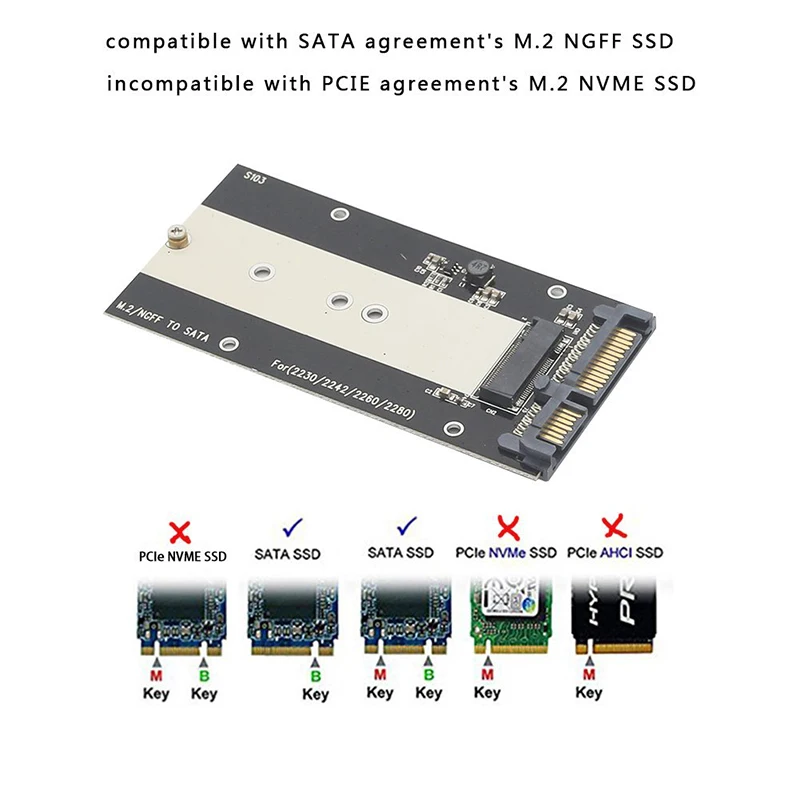 NGFF(M2) ключ B& B+ M ключ SATA SSD на основе до 2," SATA адаптер M.2 NGFF SSD на SATAIII SSD SATA 6 Гбит преобразование карты для 30/42/60/80 мм