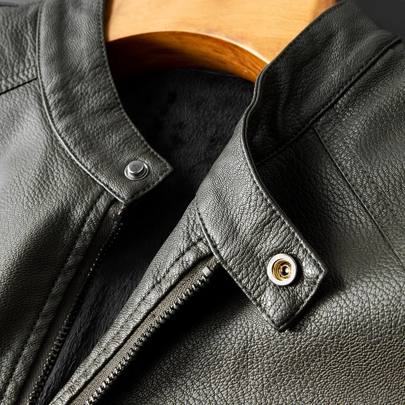 Осенне-зимняя кожаная куртка Мужская куртка-бомбер повседневные куртки Модная