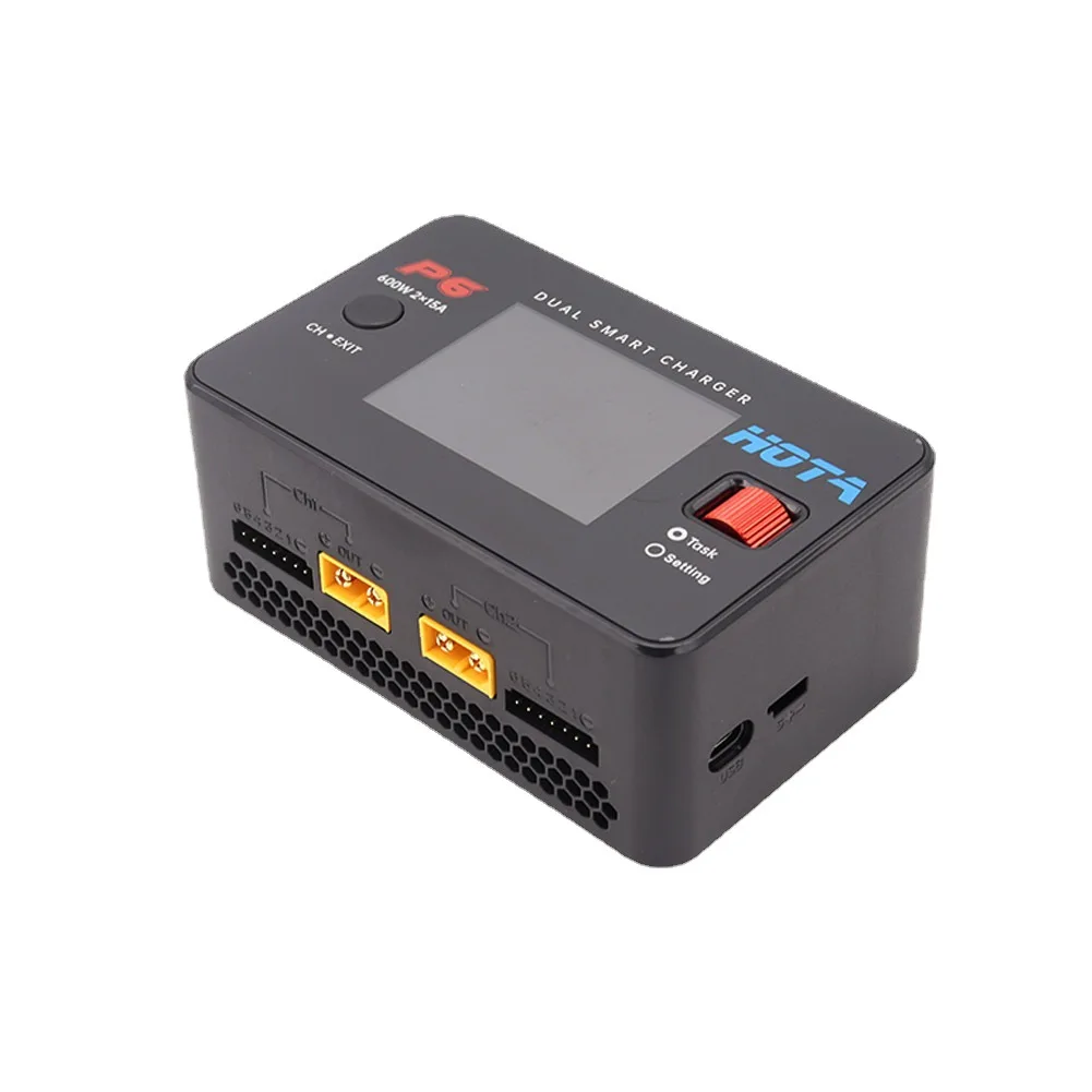 HOTA P6 двойное умное зарядное устройство AC240W DC 600W 15A F/ RC хобби Lipo LiIon NiMH батарея с Type-C