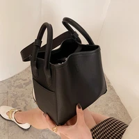 elegant female tote bucket bag 2021 fashion new high quality pu leather womens designer handbag vintage shoulder messenger bag