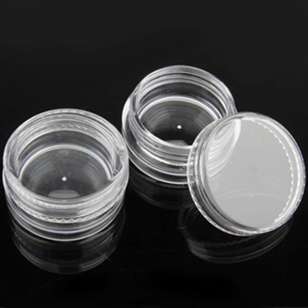 

12pcs Small Pots Set Nail Art Empty Storage Box Plastic Powder Paillette Crystal Clear Case DAG-ship
