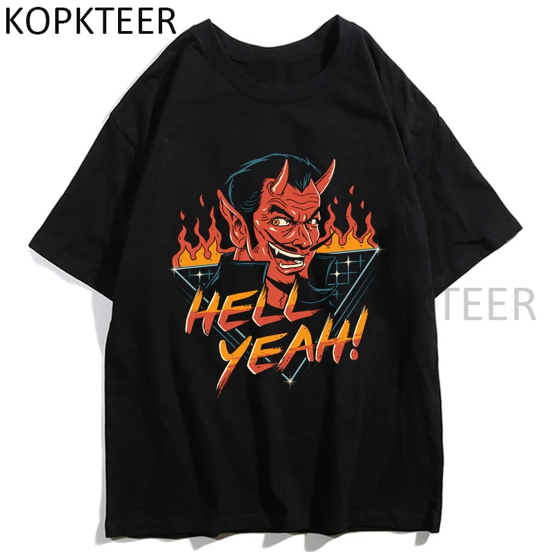 

Hell Yeah T-Shirt Fashion Funny Gothic Hip Hop Causal O-Neck New Design Tops Hip Hop Summer Cotton Streetwear Tops Tees Male
