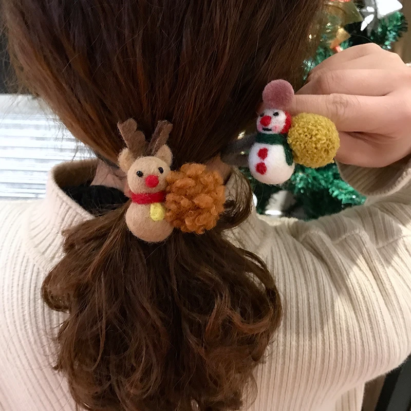 

Корейский Новый все-матч Снеговик повязка на голову, повязка для волос для девочек милые оригинальные Резиновая лента для волос Веревка гол...