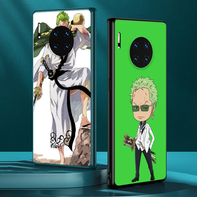 

Anime Piece Hero for Huawei Mate 40 RS 30 20 X 10 P Smart Z S Lite Pro Plus 2021 2020 2019 2018 Black Phone Case