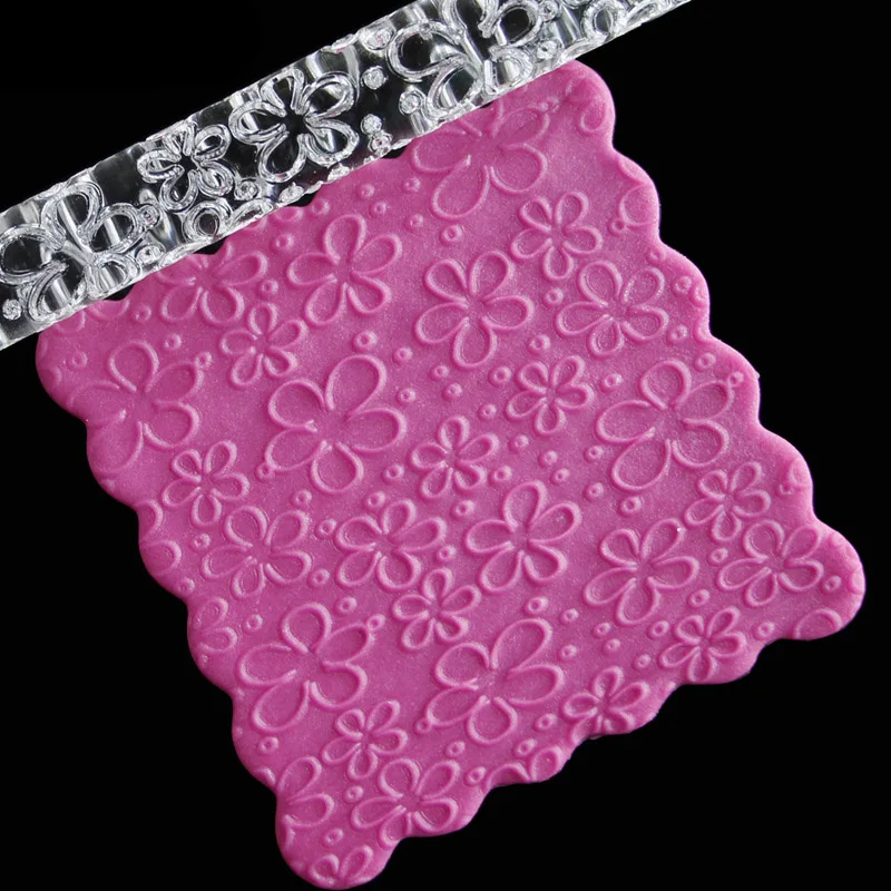 

Cake Fondant Embossed Rolling Pin Gum Embossing Sugar Cake Decor Crafts Tool C66