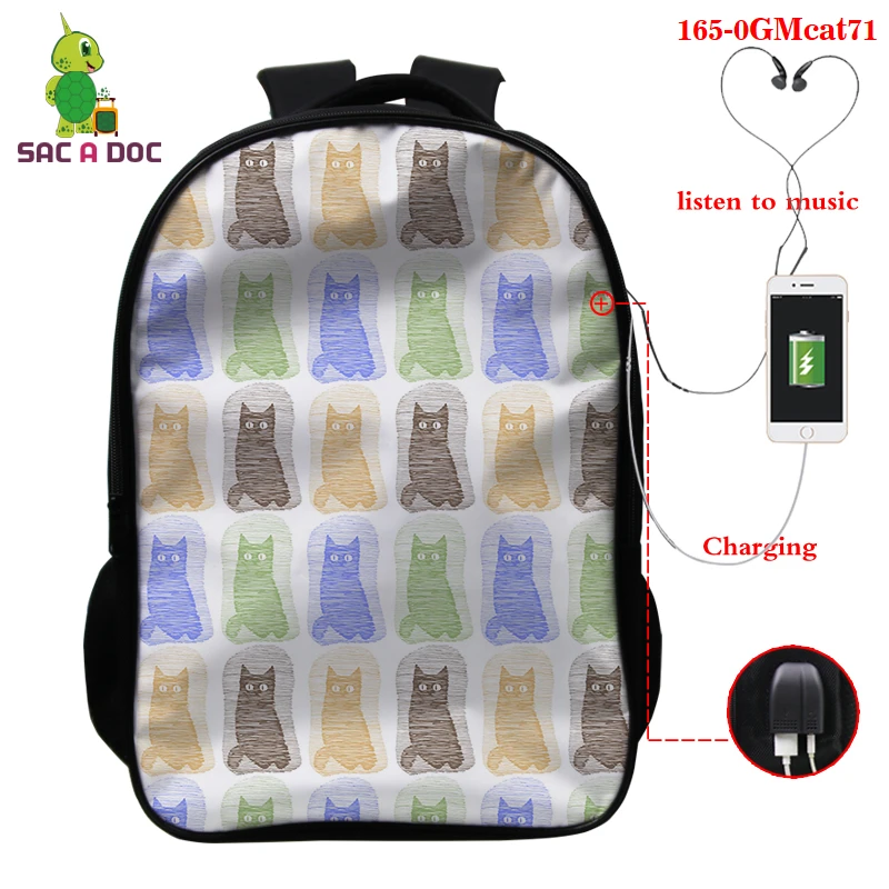 

2021 New Arrival Design Cute Cat 3D Printing Backpack Women Canvas Casual Travel Backpack Men Bookbag Mochila Schoolbag Rucksack