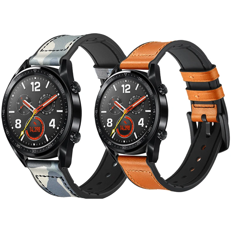 Кожаный сменный ремешок для huawei Watch GT/Amazfit bip Band умный Браслет Garmin Vivoactive 3 Vivomove HR