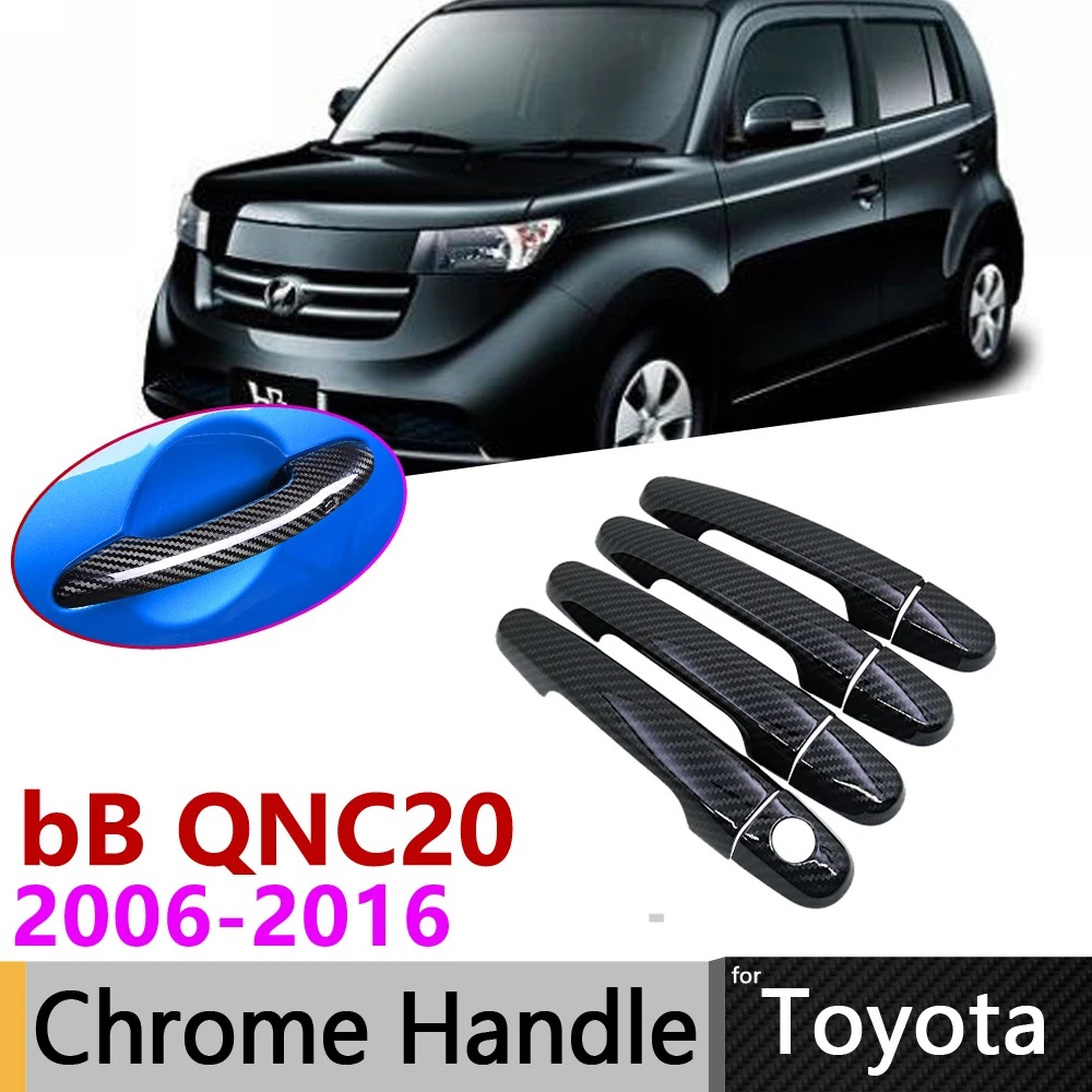 Черная крышка ручки двери из углеродного волокна для Toyota bB QNC20 2006 ~ 2016