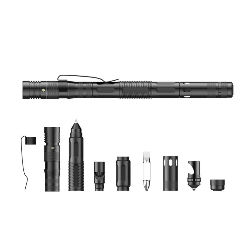 

8-in-1 Tactical Pen Portable Self-Defense Gear EDC Tools Multitools Card Outdoor Emergency Tools Men'sGifts for Father Boyfriend