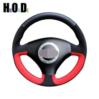hand stitch black genuine leather car steering wheel cover for audi a3 2000 2003 a4 2003 2005 s4 2004 2006 tt 2001 2006