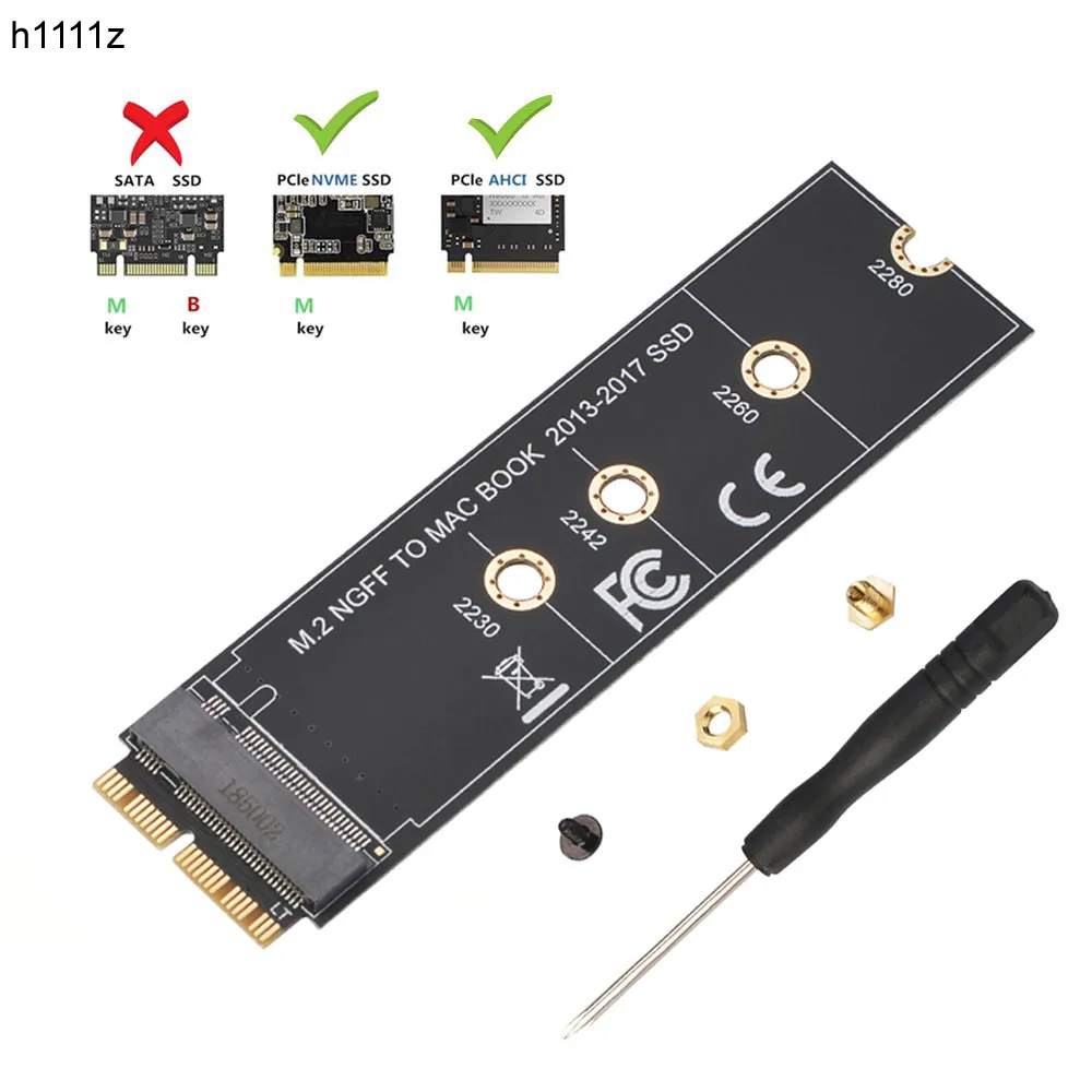 Адаптер M.2 NVME SSD для MacBook Air Pro Retina 2013-2017 NVME/AHCI Модернизированный комплект A1465 A1466 A1398