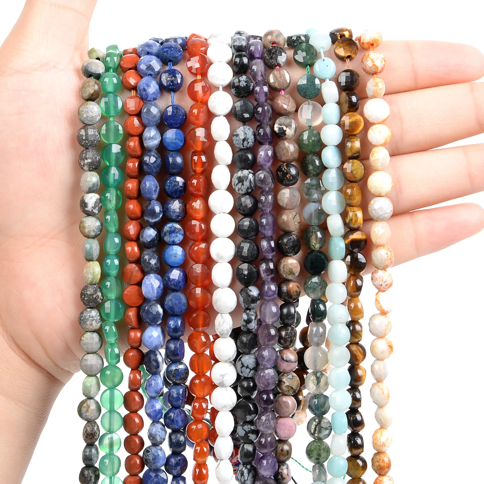 

39 Styles 4x6mm Natural Stone Agate Turquoise Round Beads Loose Spacer Bead For Jewelry Making DIY Accessories