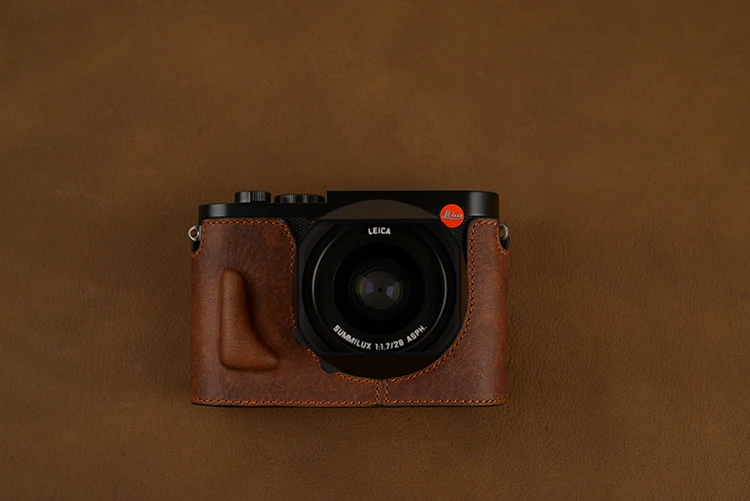 AYdgcam ручной работы из натуральной кожи чехол для камеры половина тела для Leica Q Typ 116 Leica Q2 Нижняя крышка ручка винтажный Чехол