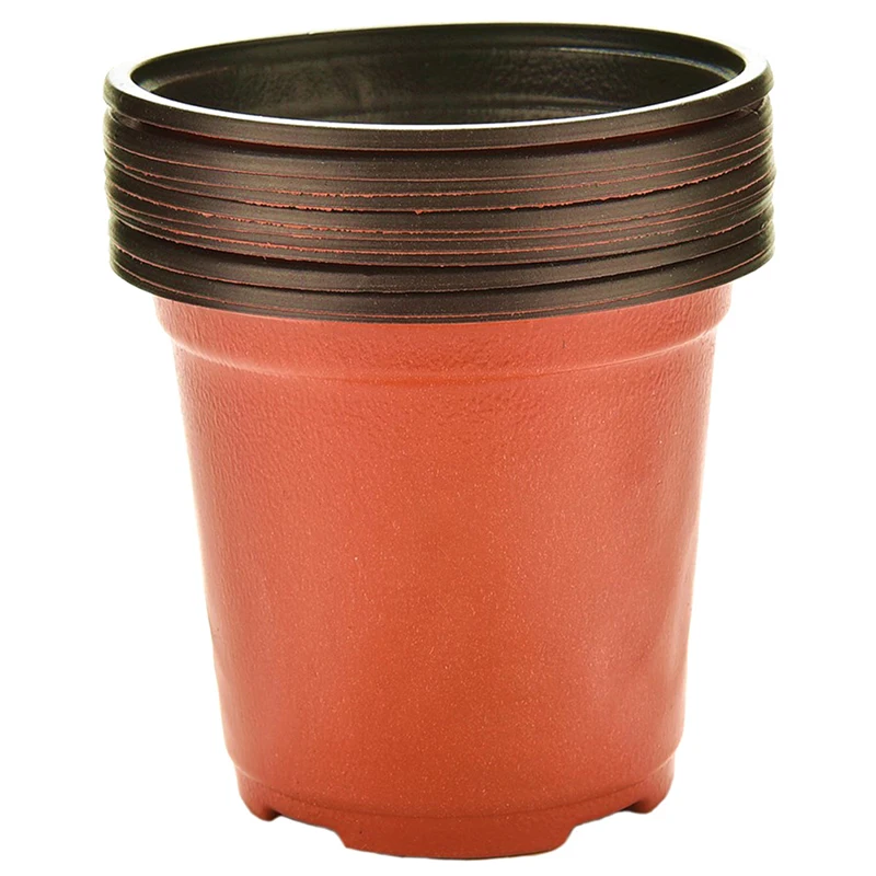 

10Pcs/lot 100mm Dual Color Plastic Flower Nursery Pots Garden Plant Grow Pot Round Flower Pot Planter Home Garden Decor