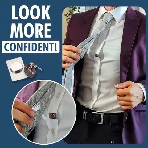 Зажим для галстука мужской, металлический, невидимый, с автоматической фиксацией