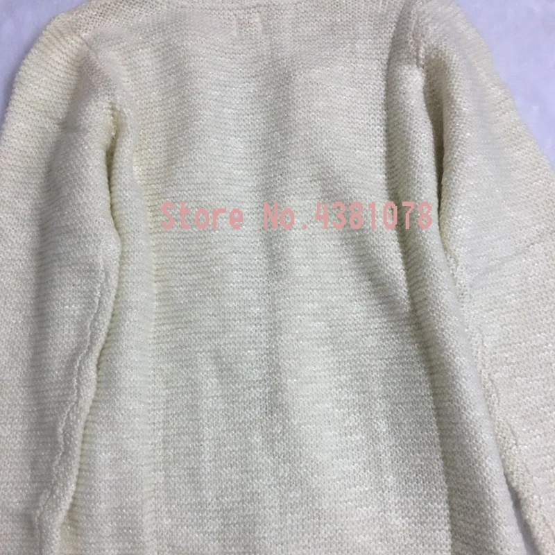 Французский демисезонный Белый Универсальный вязаный кардиган с длинными