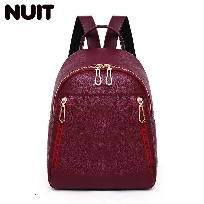 Женские кожаные рюкзаки для девочек, Sac A Dos Mochilas, повседневные Рюкзаки для путешествий, школьный рюкзак, Женский винтажный рюкзак для девушек - Цвет: Wineredbackpacks