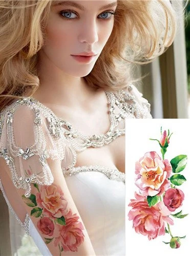 Водонепроницаемый Временные татуировки стикер пион Тотем поддельный тату флэш