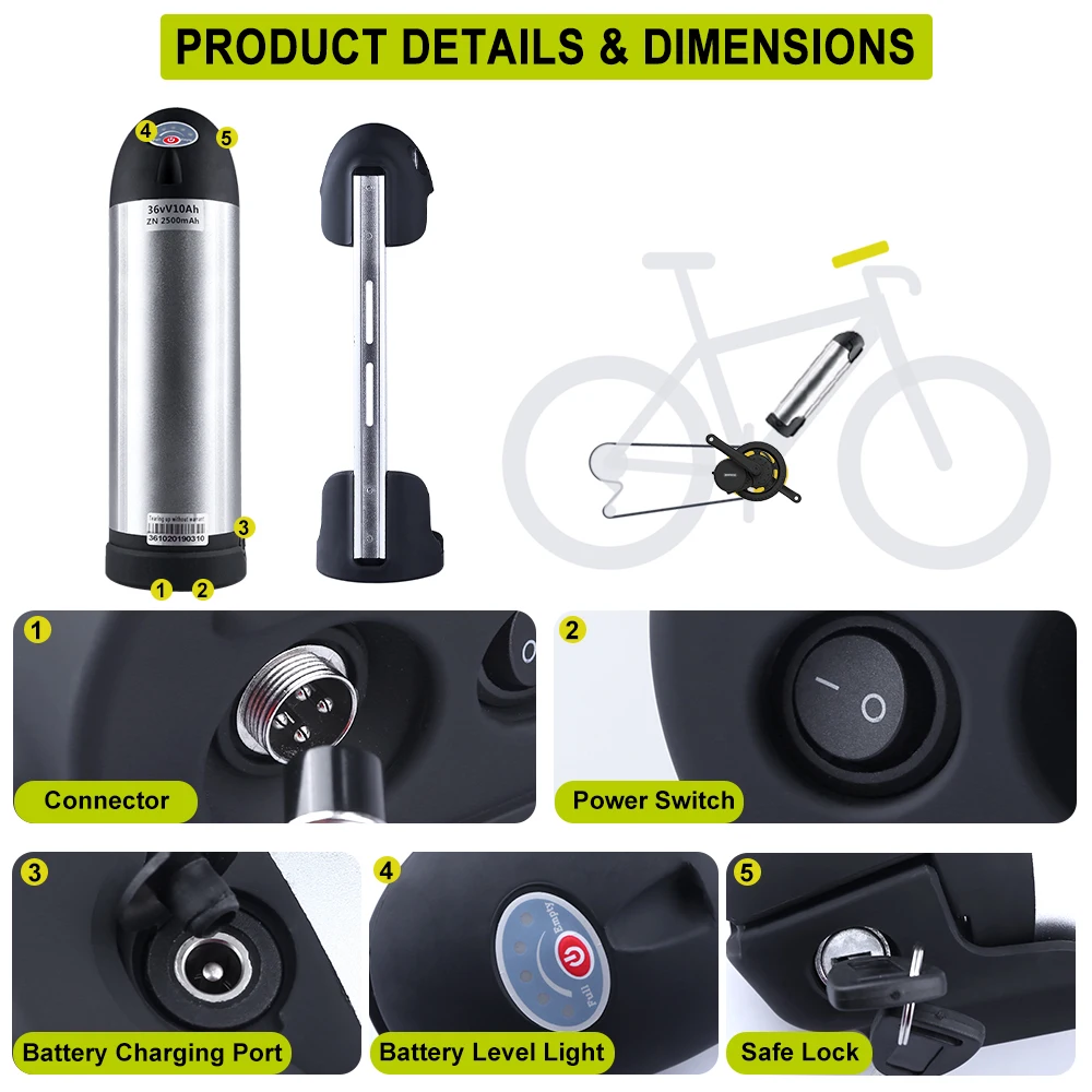 Аккумулятор для электровелосипеда 52 в 48 В 36 25 Ач 21 батарея А 30 BMS двигателя Bafang