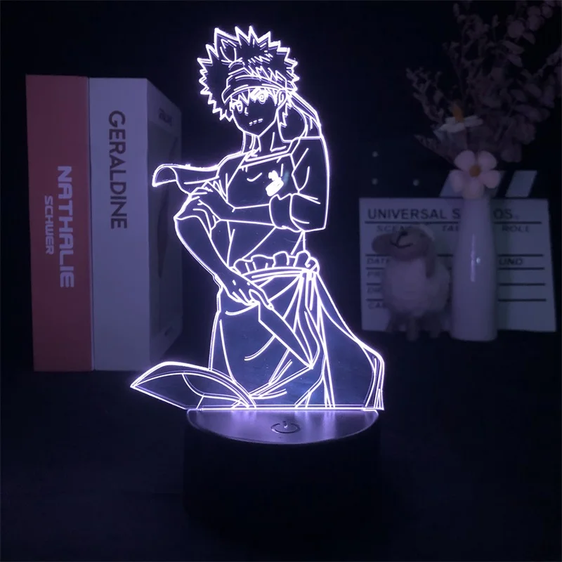 

Пищевые войны Shokugeki No Soma японское аниме Манга проектор 3D светильник будильник базовый ночник питание от батарейки доставка