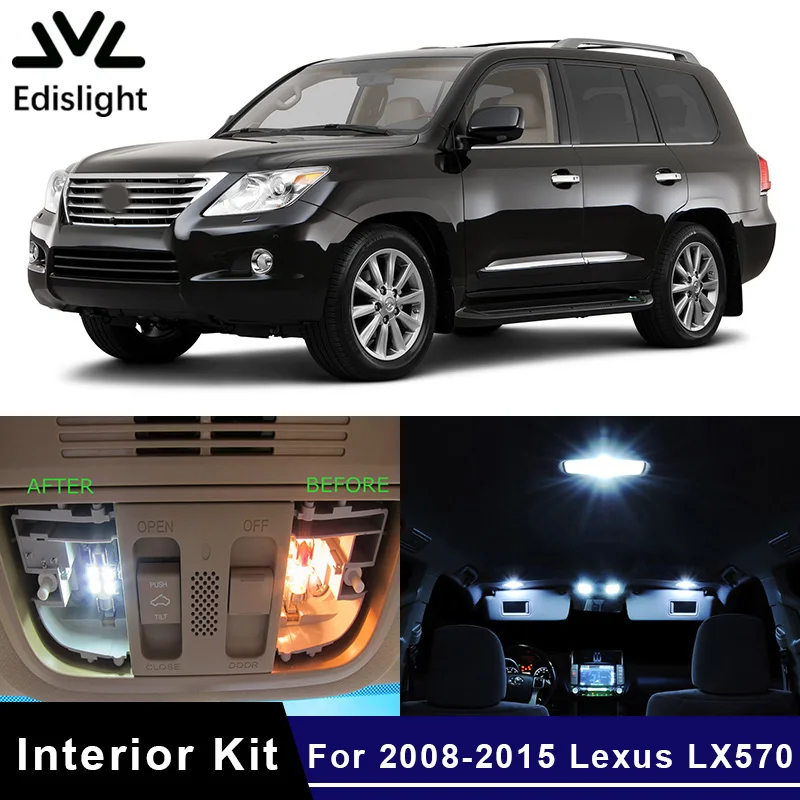 

8x интерьер автомобиля светильник лампы для Lexus LX570 2008 2009 2010 2011 2012 2013 2014 2015 Карта Купол дверь Багажника Грузовой номерного знака светильник
