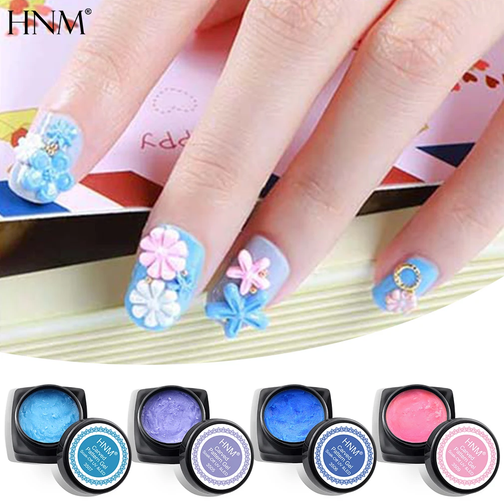 3D скульптура HNM 15 цветов резной узор Гель-лак для ногтей гелевая краска пластилин