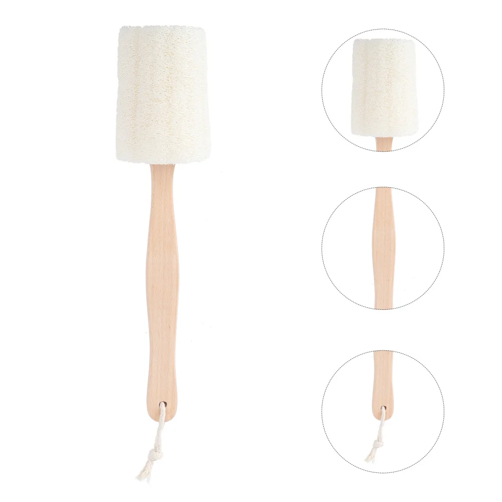 

Long Wooden Handle Natural Exfoliating Loofah Back Sponge Scrubber Brush Bath Body Brush - 36*10cm (Wood)