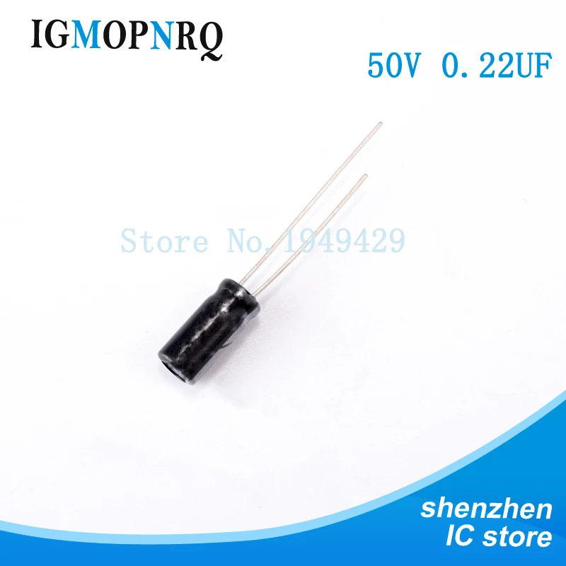 

20PCS/LOT 0.22uF 50V Aluminum electrolytic capacitor 50v 0.22uf 4*7 Electrolytic capacitor