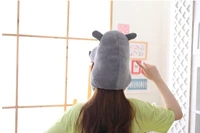 lovely toy hippo hat cosplay wear photos props home party headwear soft plushed toy hippo