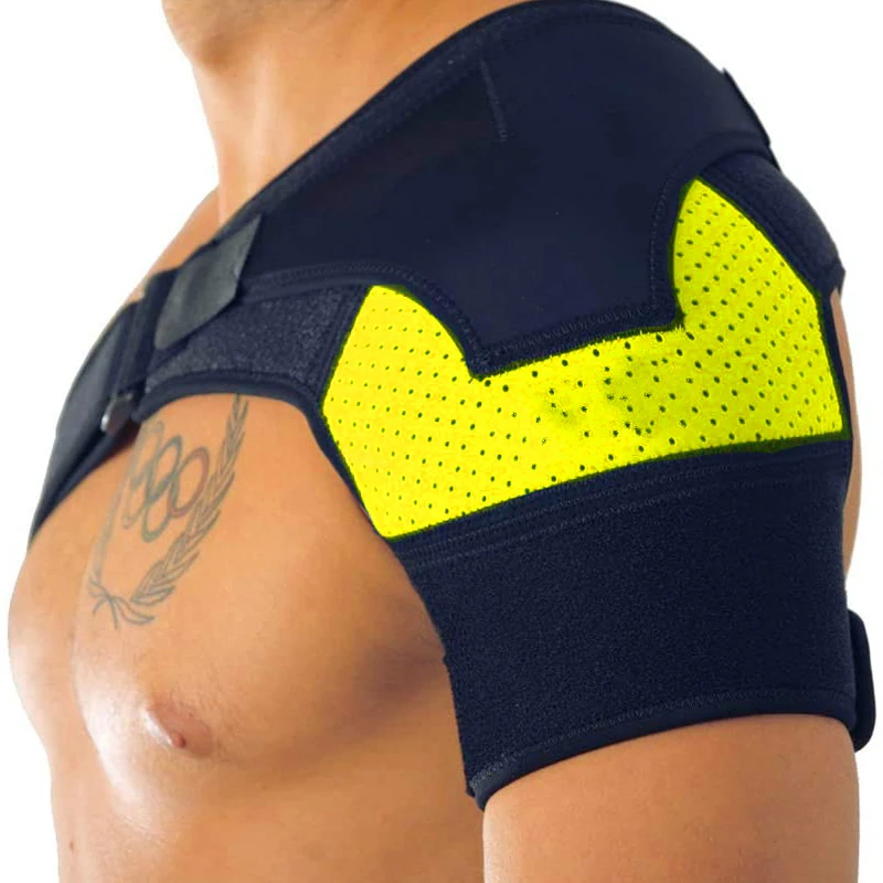 

Adjustable Breathable Sports Guard Strap Gym Care Single Shoulder Support Brace Wrap Belt Band Pads Black Bandage Posture correc