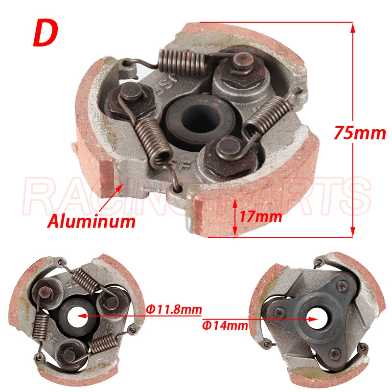 

2-тактный 3-х башмак сцепления для 33cc 43cc 47cc 49cc 50cc 2-тактный мини-мото Dirt Pocket Bike Mini Quad ATV Buggy Go Karts