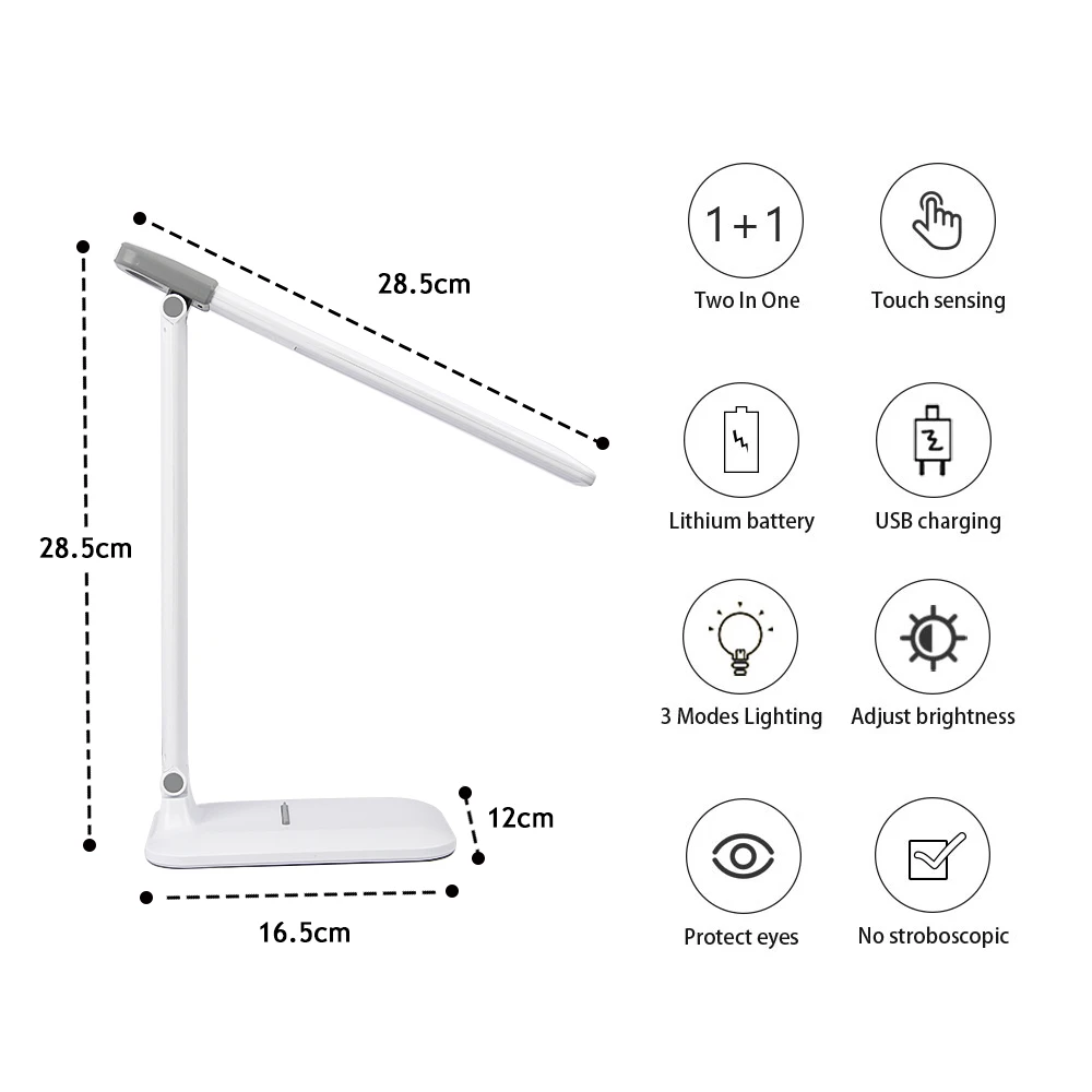 Новая съемсветодиодный Светодиодная настольная лампа 2 в 1 3 режима освещения