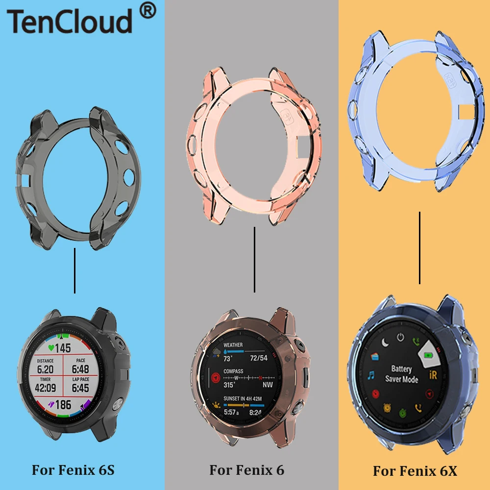

Case for Garmin Fenix 6/6s/6X pro sapphire Smart watch accessories cover TPU material shell anti shock easy install case