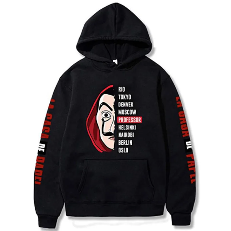 

Casual Letter Print Men Hoodies 2021 Autumn Long Sleeve Pocket Pullover Hooded Hoodies Harajuku Cartoon Sweatshirt Streetwear