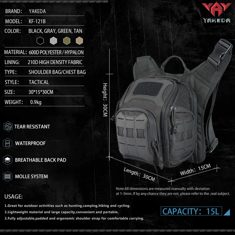 Tactical Crossbody Sling Chest Shoulder Bag for Outdoor Hunting Shoting Military Trainning Accessories