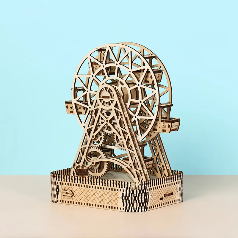 

Manual DIY Wooden Dynamic Toy Puzzle Ferris Wheel Assembly Puzzle Log Splicing Toy DIY Kit Unfinished Wood Shapes Wood Pieces