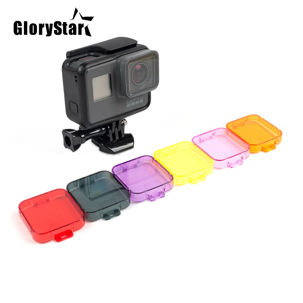 

GloryStar Colors Underwater Diving Dive Filter Lens Cover Cap For GoPro Hero 6 5 Housing Go Pro Sport Action Camera Accessories