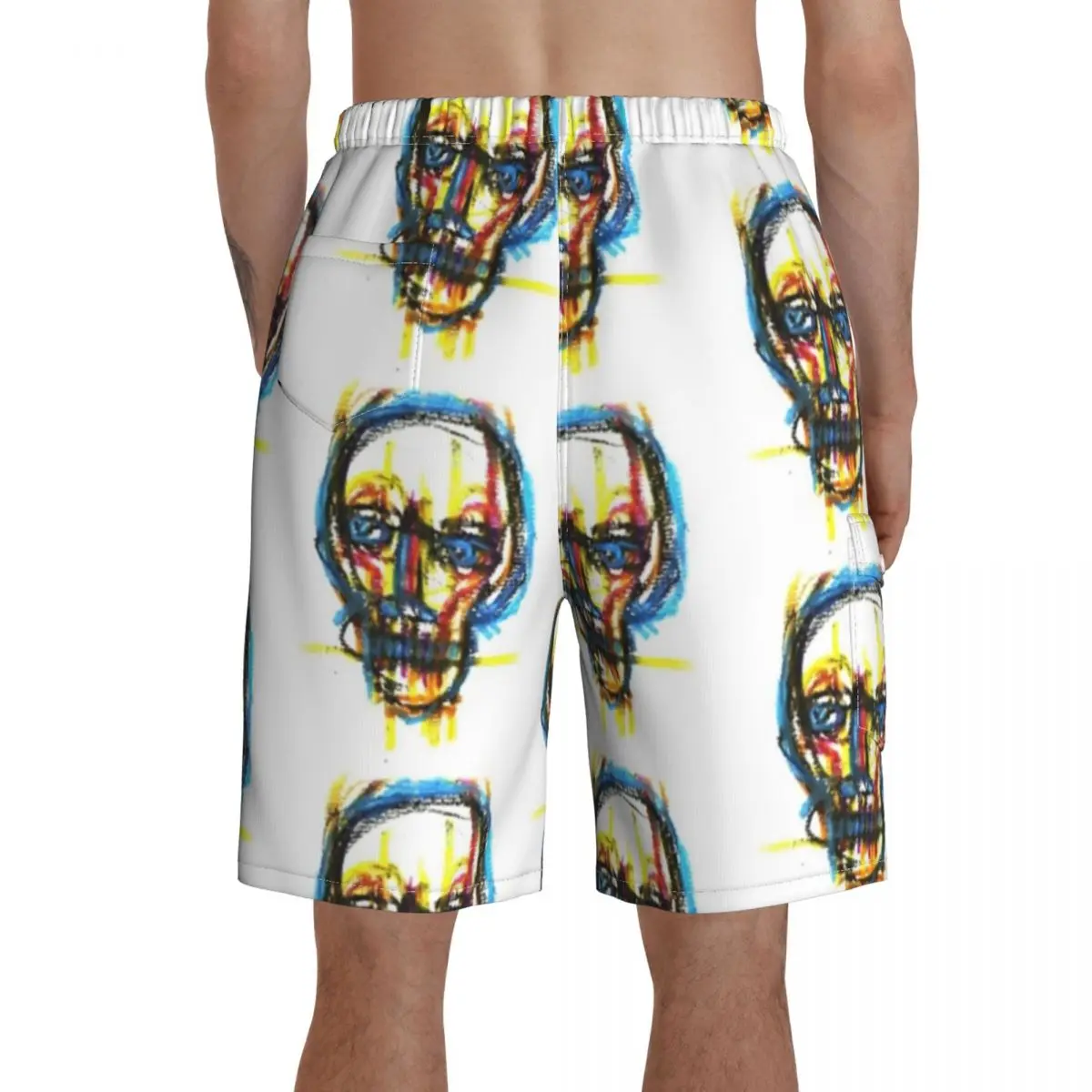 

Basquiat Board Shorts Men Beach Swimming Trunks Polyester Pattern Swim Trunks