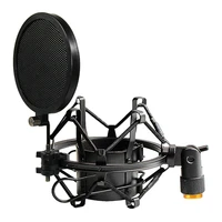 microphone shock mount with double mesh filter adjustable anti vibration high isolation metal mic mount holder clip