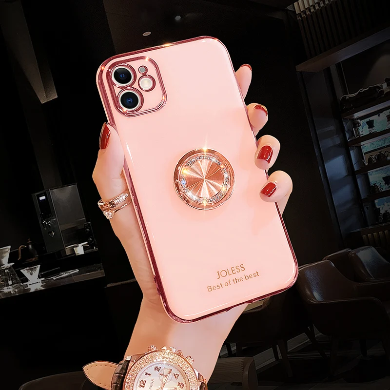 

Luxurious Electroplating With Bracket Phone Cases For IPhone 12 Mini 12 Pro Max 11 Pro X XR XS Max Cover For Iphone 7 8 P SE2