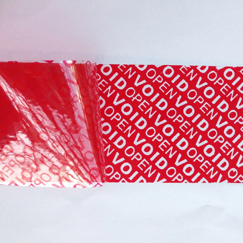 1pcs 50mmx50m Free shipping custom seal tag warranty open void sticker tamper evident packaging tape caution tapes VOID OPEN red