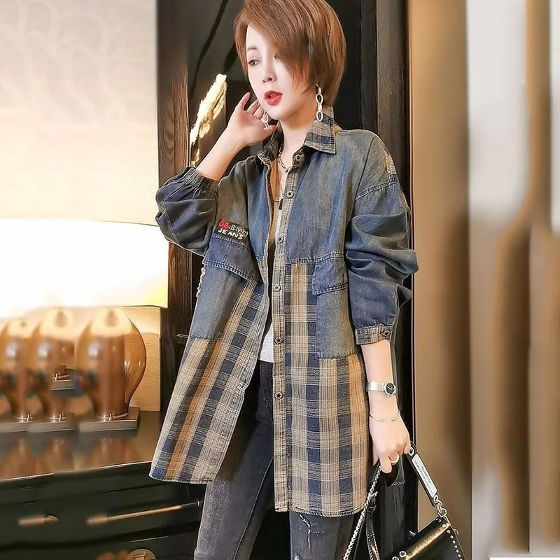 Модная женская джинсовая куртка новый осенний продукт ковбойская