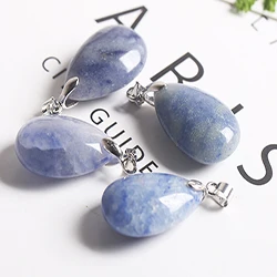 Натуральная подвеска в форме капли Смешанные Подвески - Цвет камня: BLUE AVENTURINE