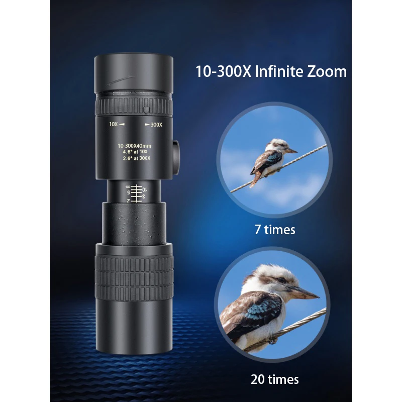Монокулярный телескоп 10-300x40 мм мощный HD мини портативный профессиональный